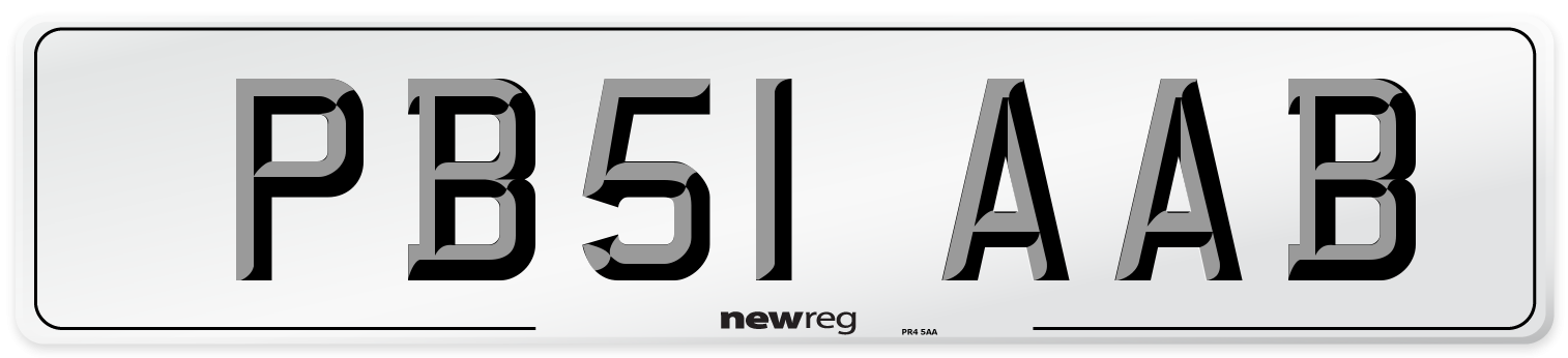 PB51 AAB Number Plate from New Reg